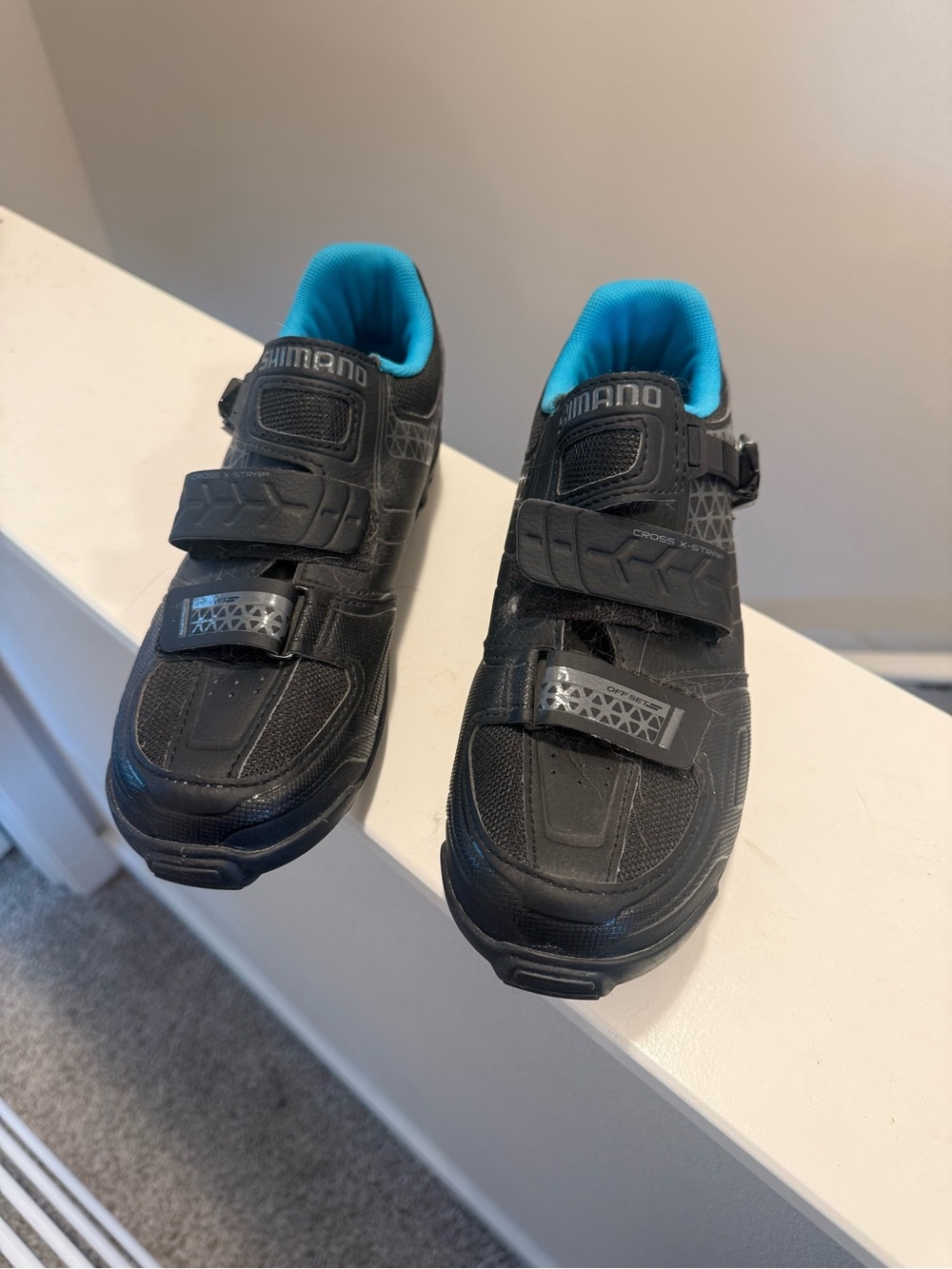 Shimano Black and Blue Cycling Shoes
